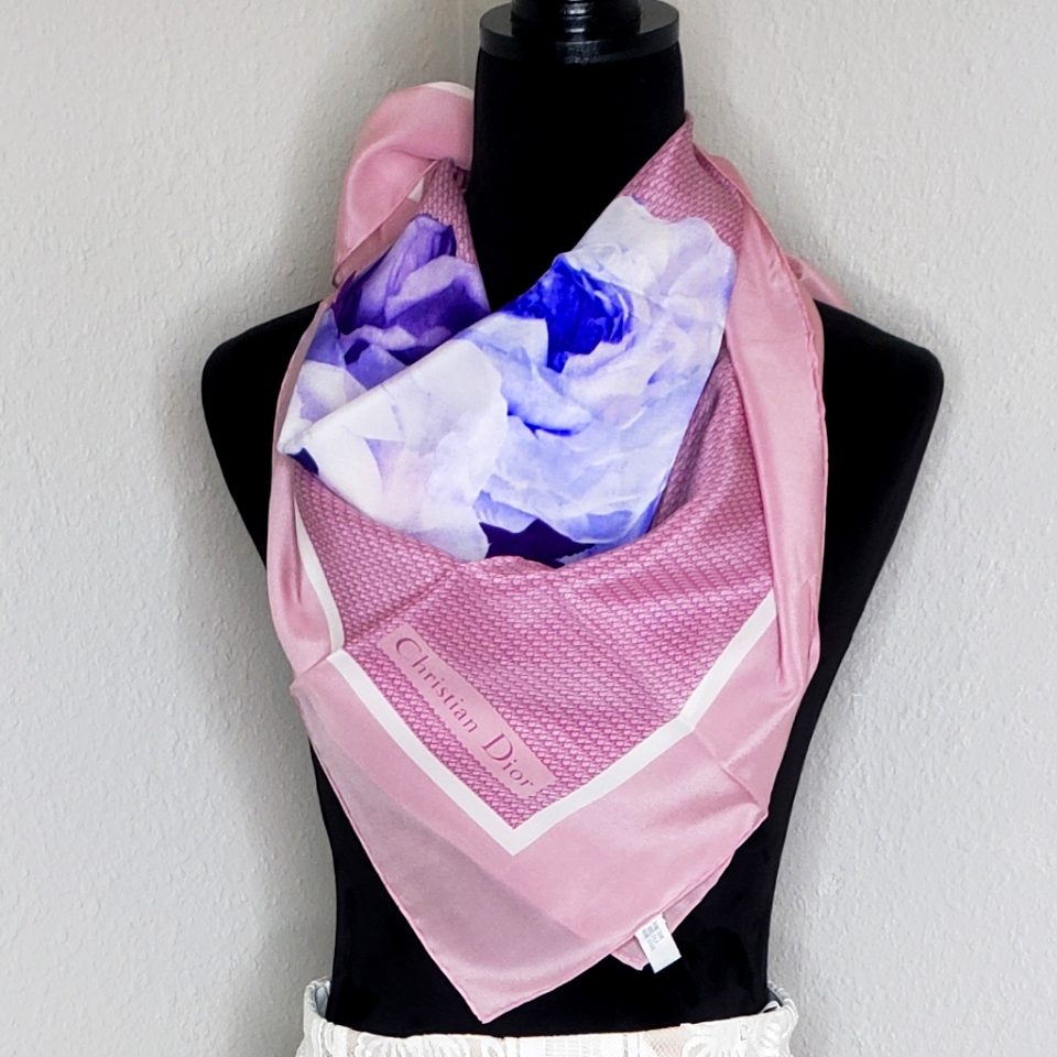 Rare Vintage Christian Dior Silk Scarf Os